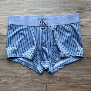 Calvin Klein | CK Established Low Rise Trunk in Blue w/ Black Pinstripe (Small)